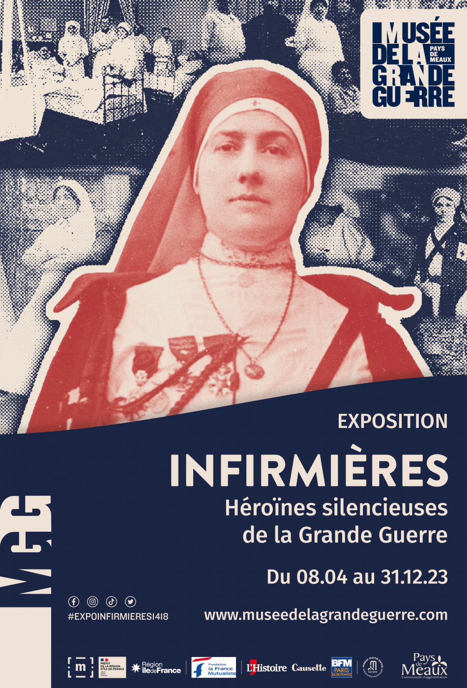 Affiche expo des infirmières - musée de la grande guerre